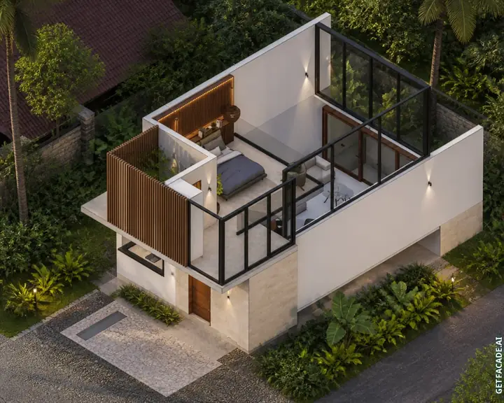 Exterior da casa transformado